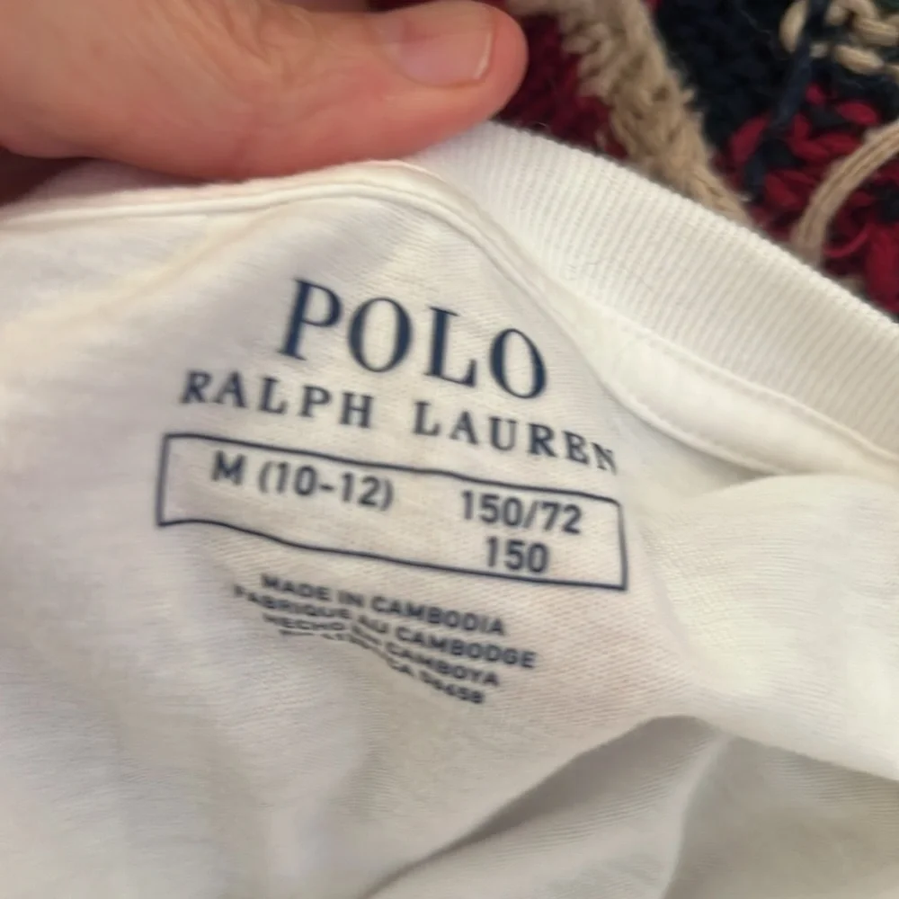 Ralph Lauren White Long Sleeve Bear Tee Unisex